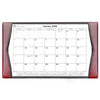 Burgundy Leather Desk Pad w/ Calendar Insert, 34 x 20