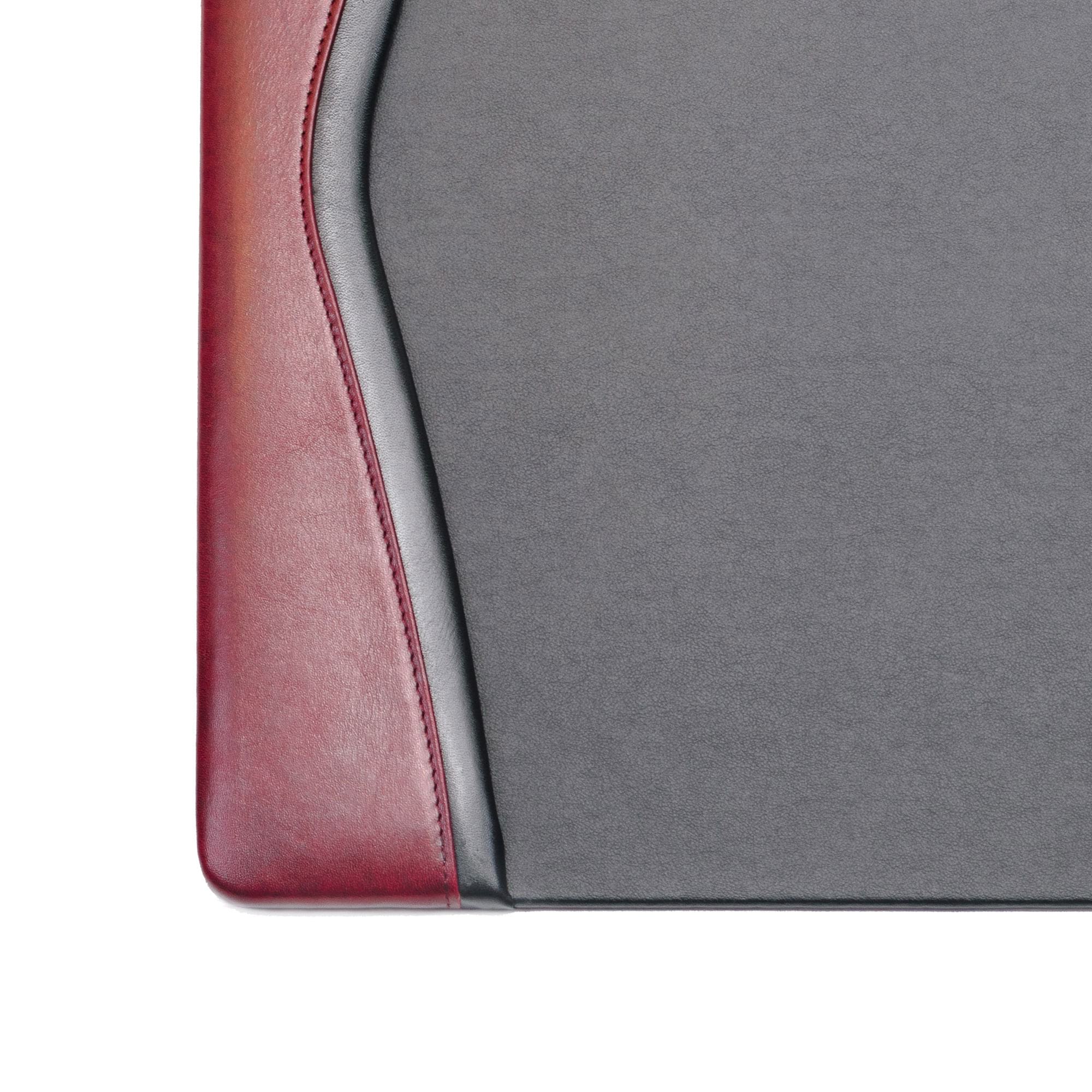 Burgundy Leather Desk Pad w/ 2026 Calendar Insert, 34 x 20