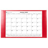 Red Bonded Leather Desk Pad w/ 2025 Calendar Insert, 30 x 18