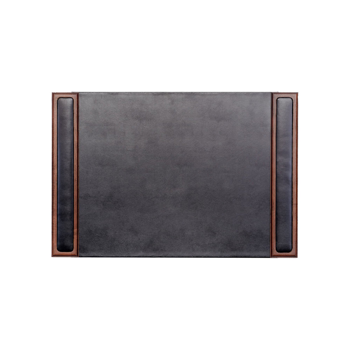 Walnut & Black Leather Desk Pad, 25.5 x 17.25