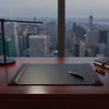 Walnut & Black Leather Desk Pad, 25.5 x 17.25