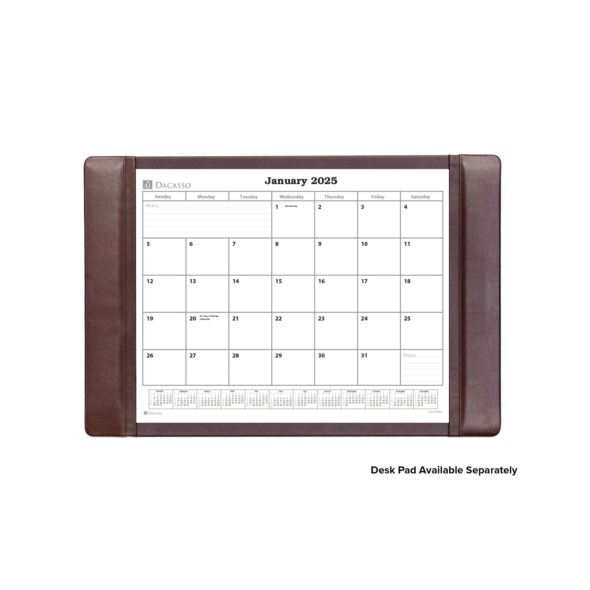 Desk Pad Monthly 2025 Calendar Insert, 24.5 x 16