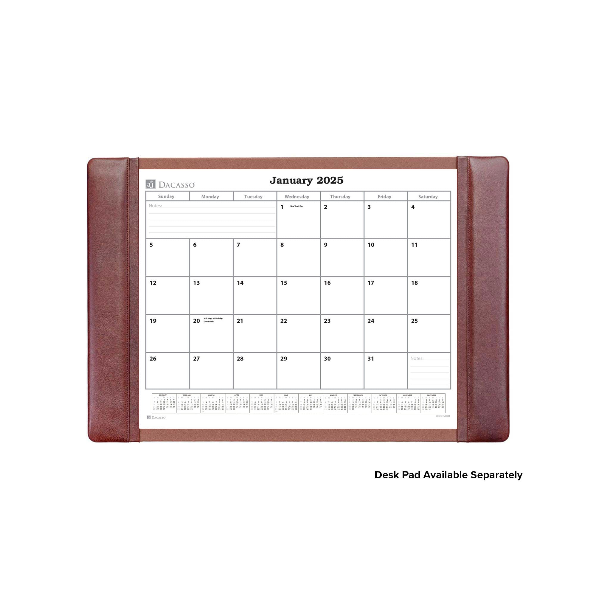 Desk Pad Monthly 2025 Calendar Insert, 24.5 x 16