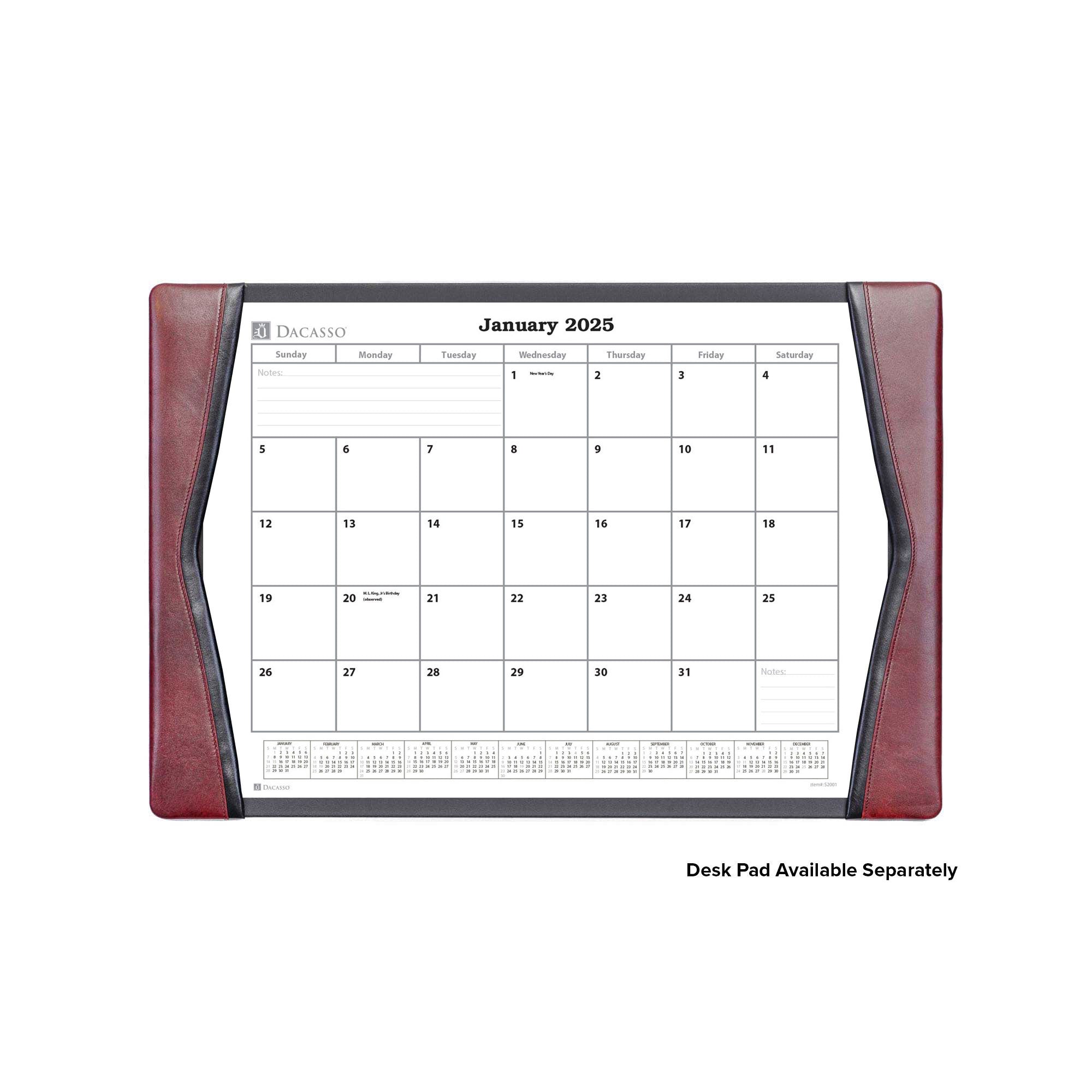 Desk Pad Monthly 2025 Calendar Insert, 24.5 x 16