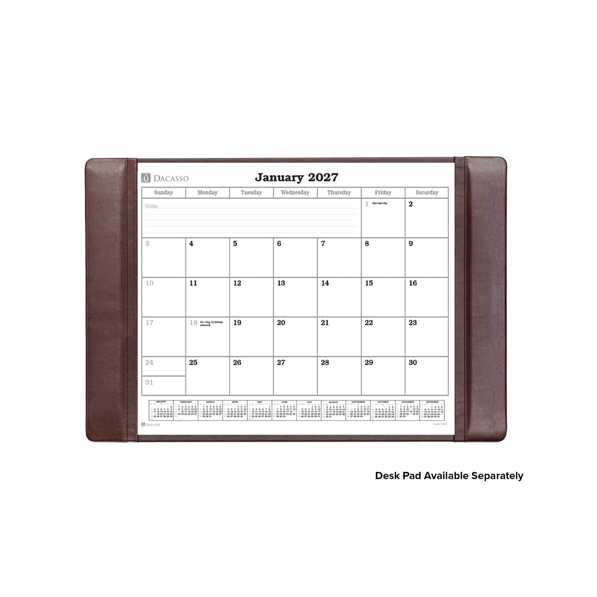 Desk Pad 2027 Monthly Calendar Insert, 24.5 x 16