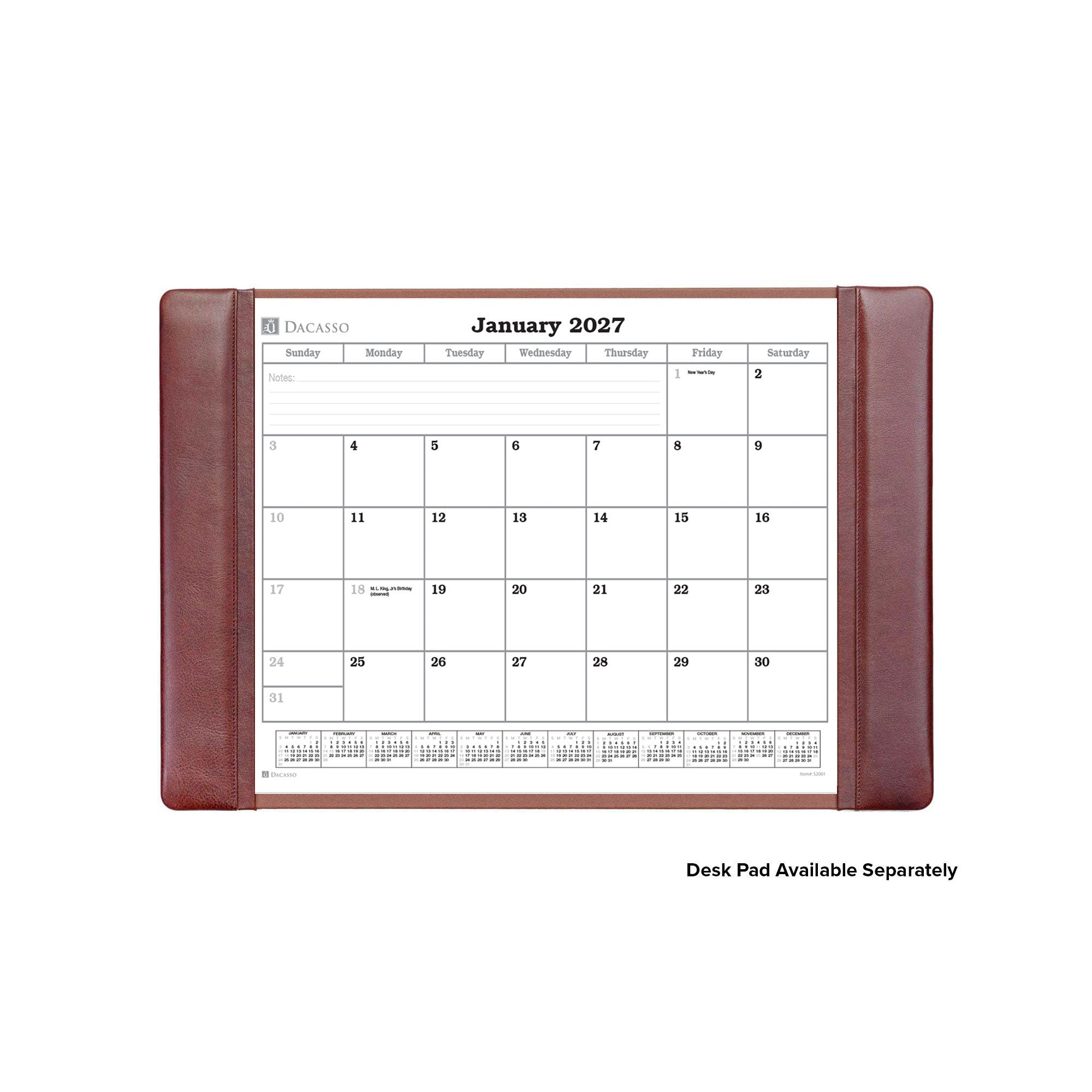 Desk Pad 2027 Monthly Calendar Insert, 24.5 x 16