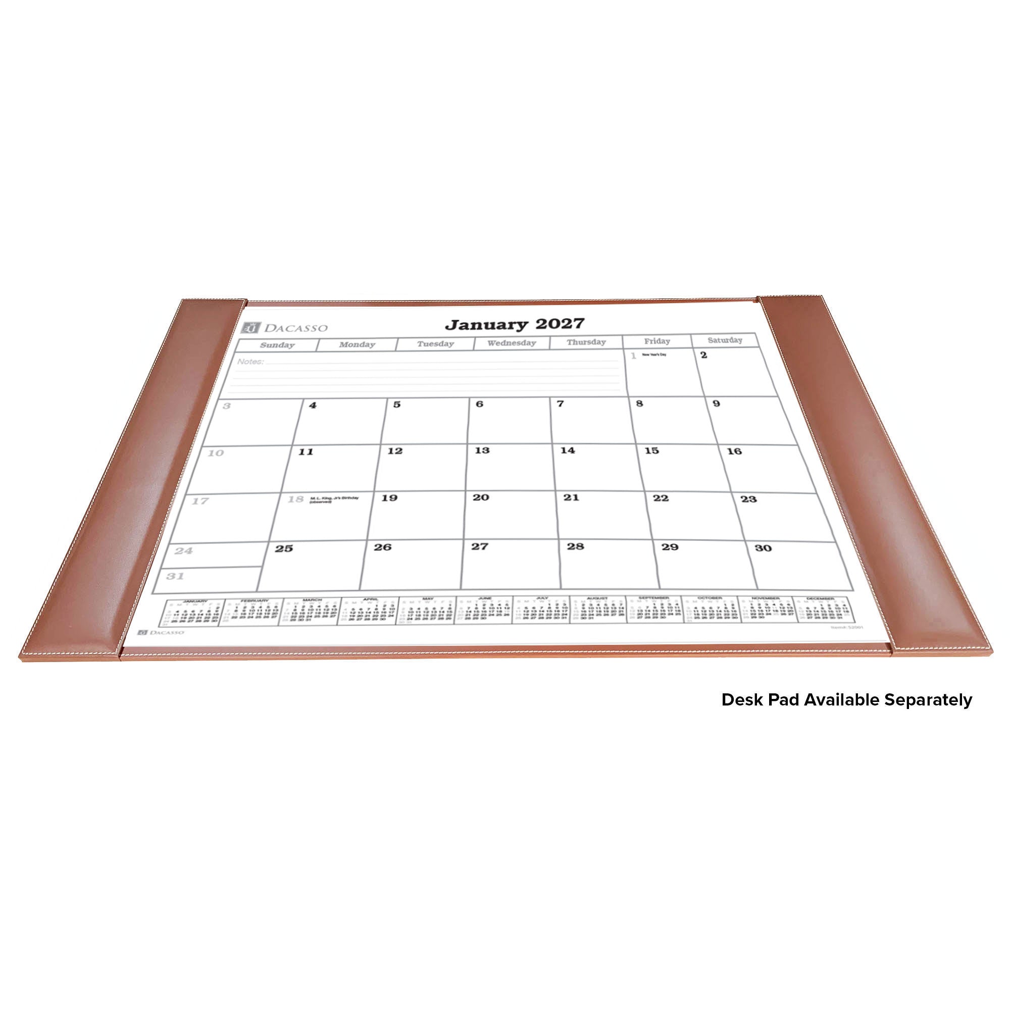 Desk Pad 2027 Monthly Calendar Insert, 24.5 x 16