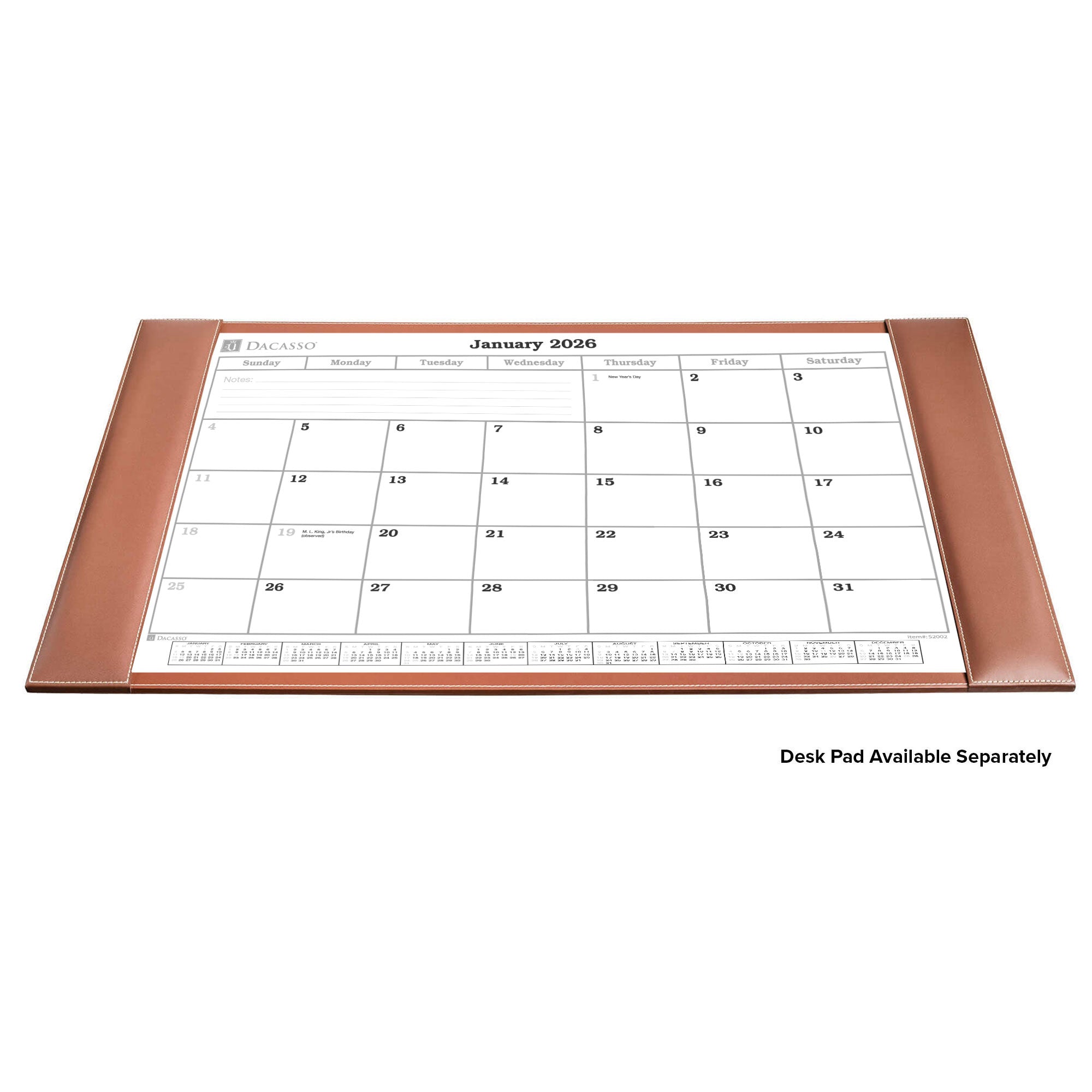 Desk Pad 2026 Monthly Calendar Insert, 32.875 x 18.875