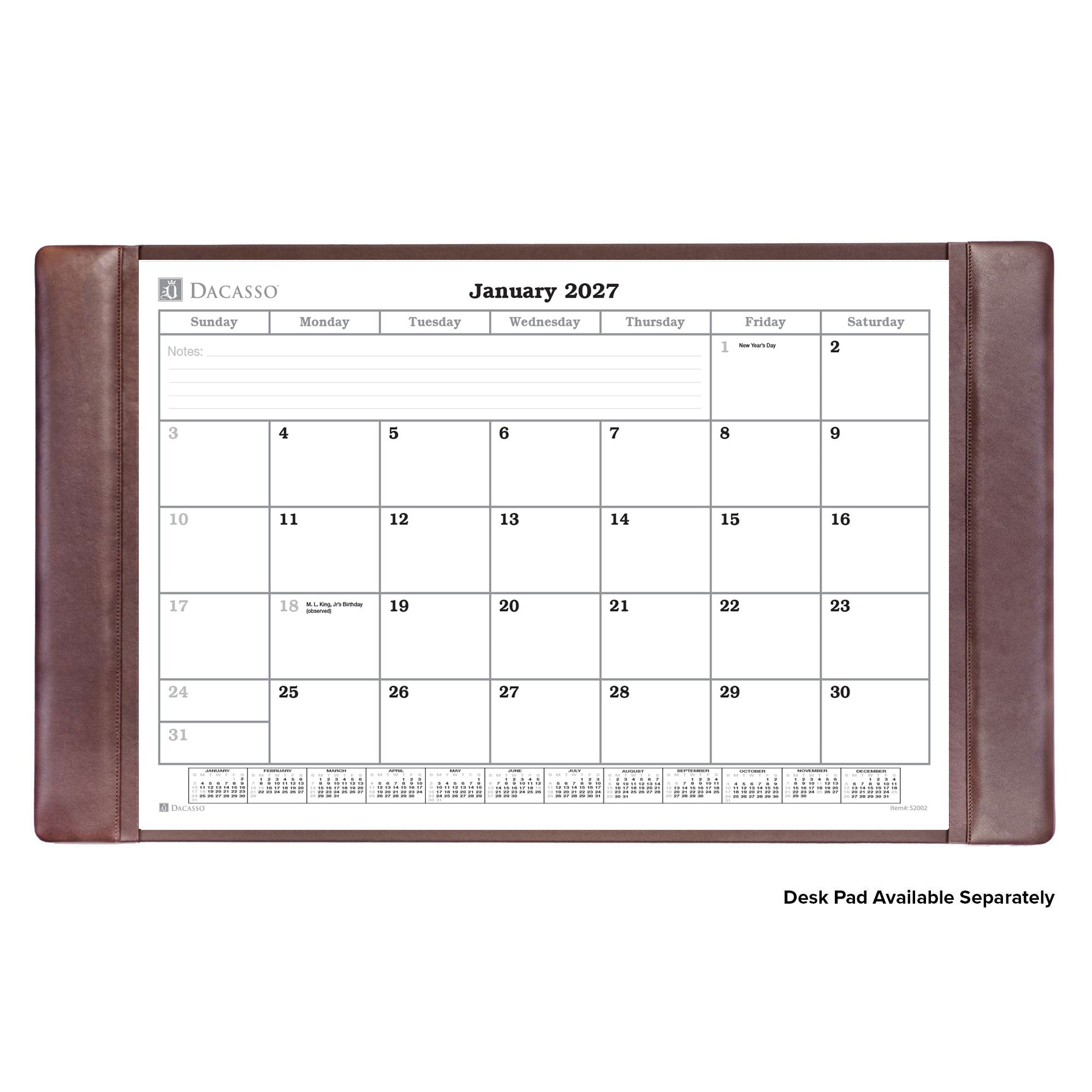 Desk Pad 2027 Monthly Calendar Insert, 32.875 x 18.875