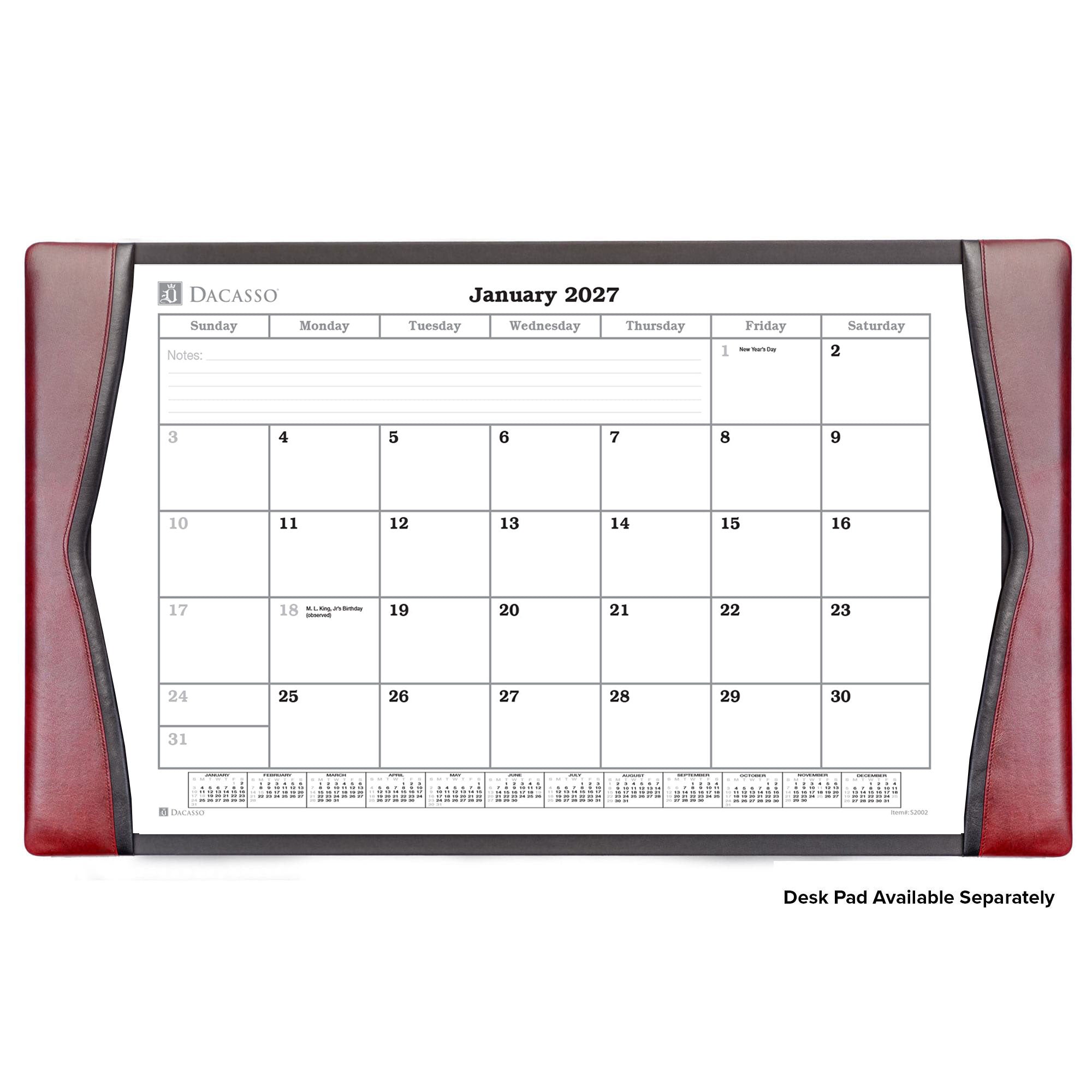 Desk Pad 2027 Monthly Calendar Insert, 32.875 x 18.875