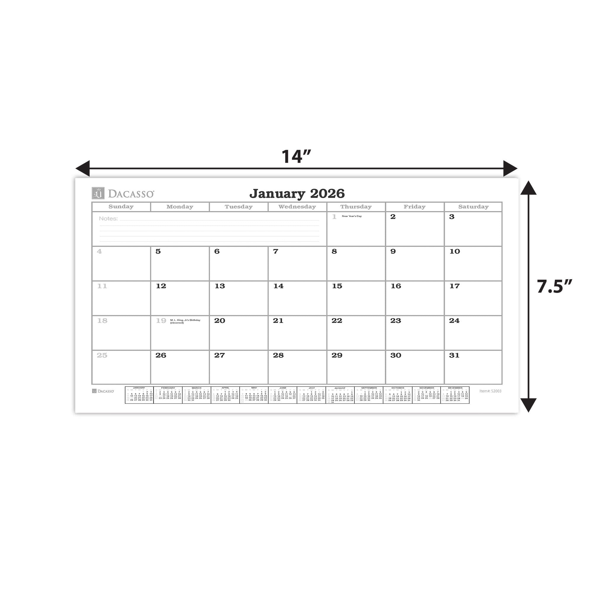 Wall Calendar Insert 