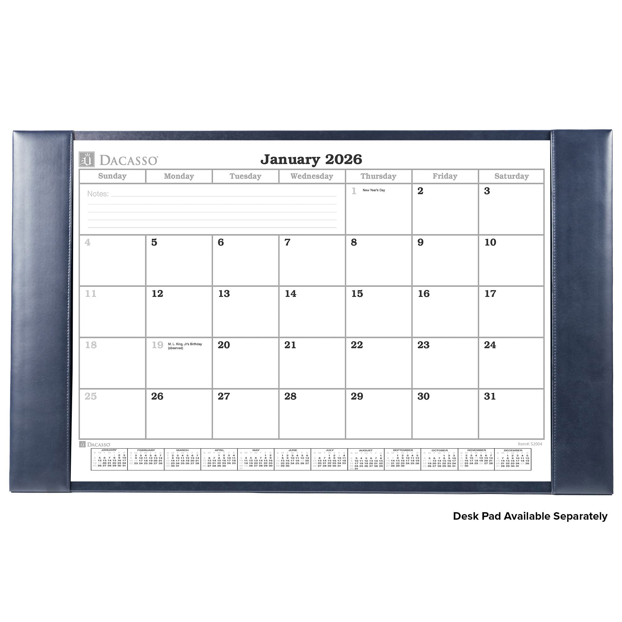 Desk Pad Monthly Calendar Insert, 28.75 x 16.75