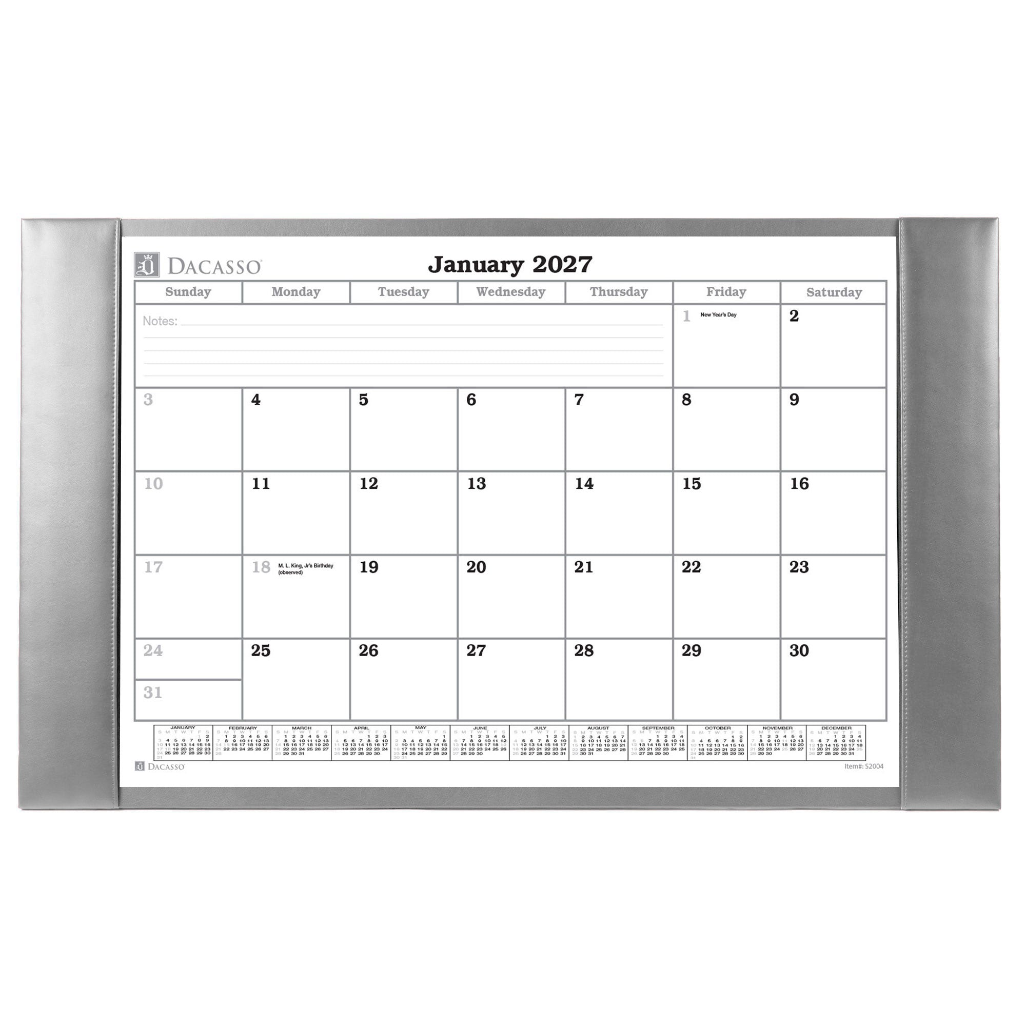 2027 Desk Pad Monthly Calendar Insert, 28.75 x 16.75