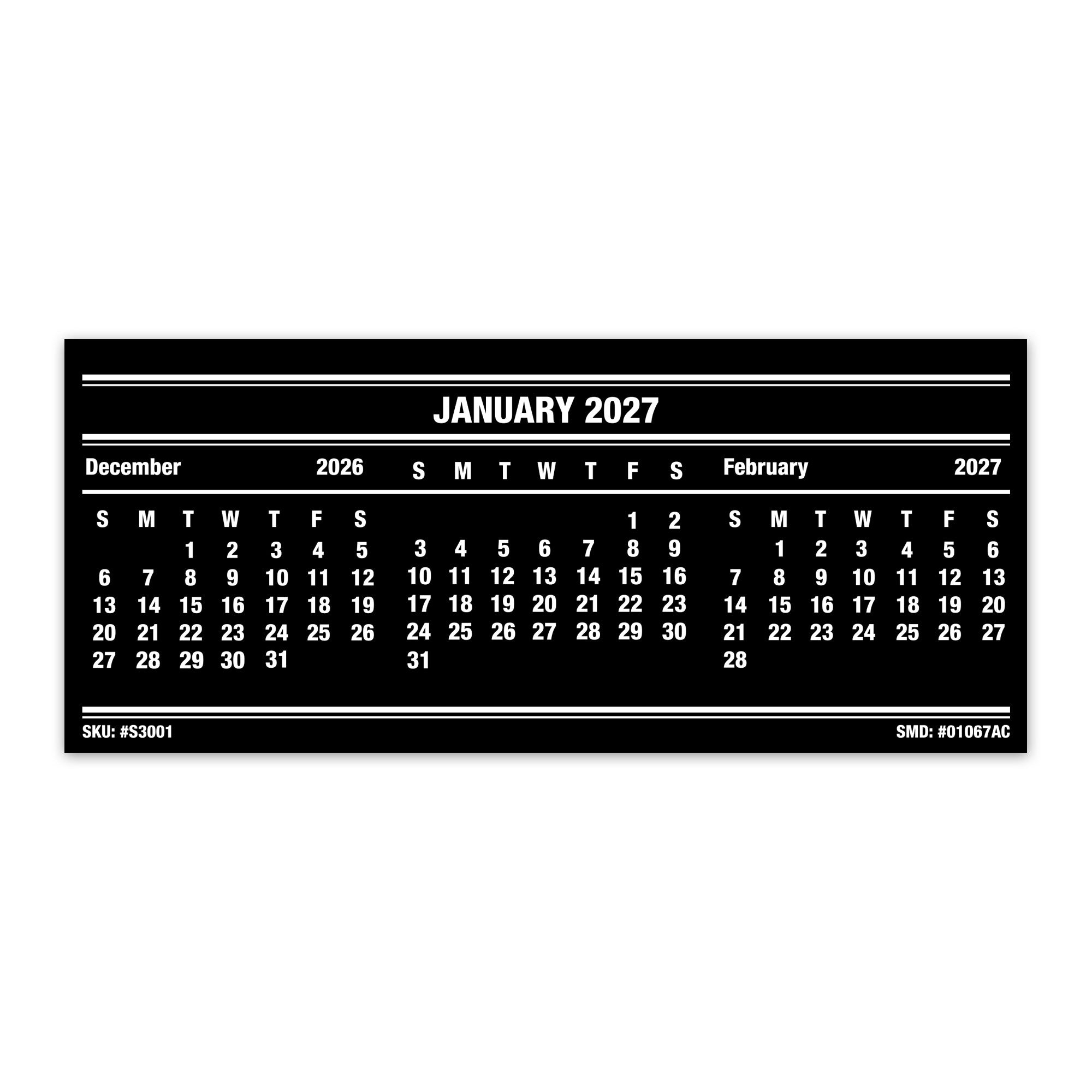 Smith McDonald 3 x 7 Calendar Cards