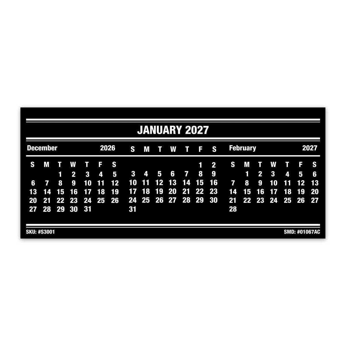 Smith McDonald 3 x 7 Calendar Cards