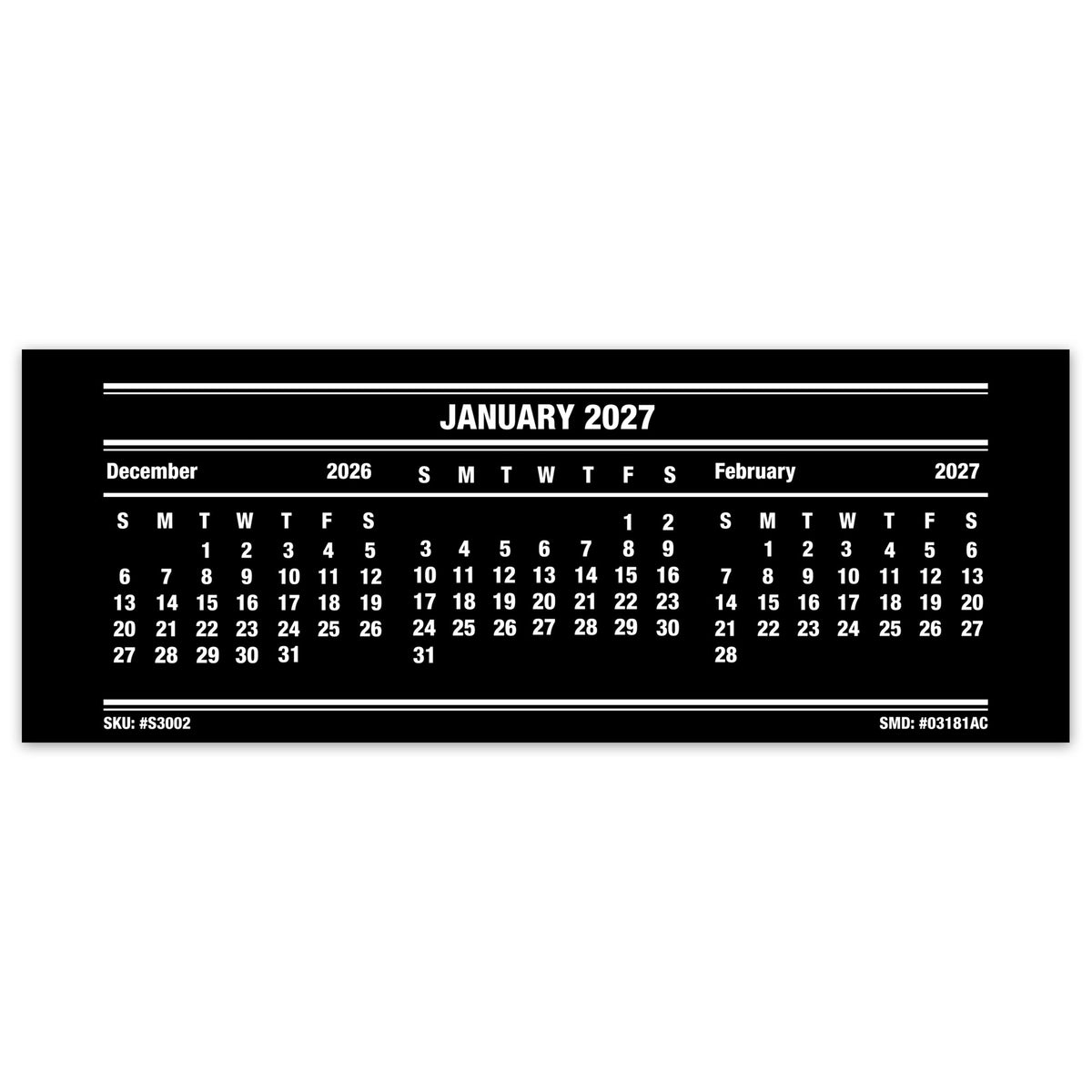 Smith McDonald 3 x 8 Calendar Cards