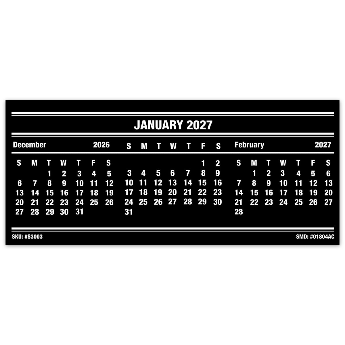 Smith McDonald 3.125 x 7.25 Calendar Cards