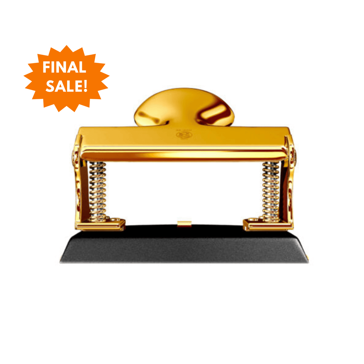 El Casco Black and 23 Kt Gold Plated Two Hole Punch