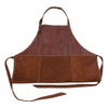 folded Brown leather apron on a white background