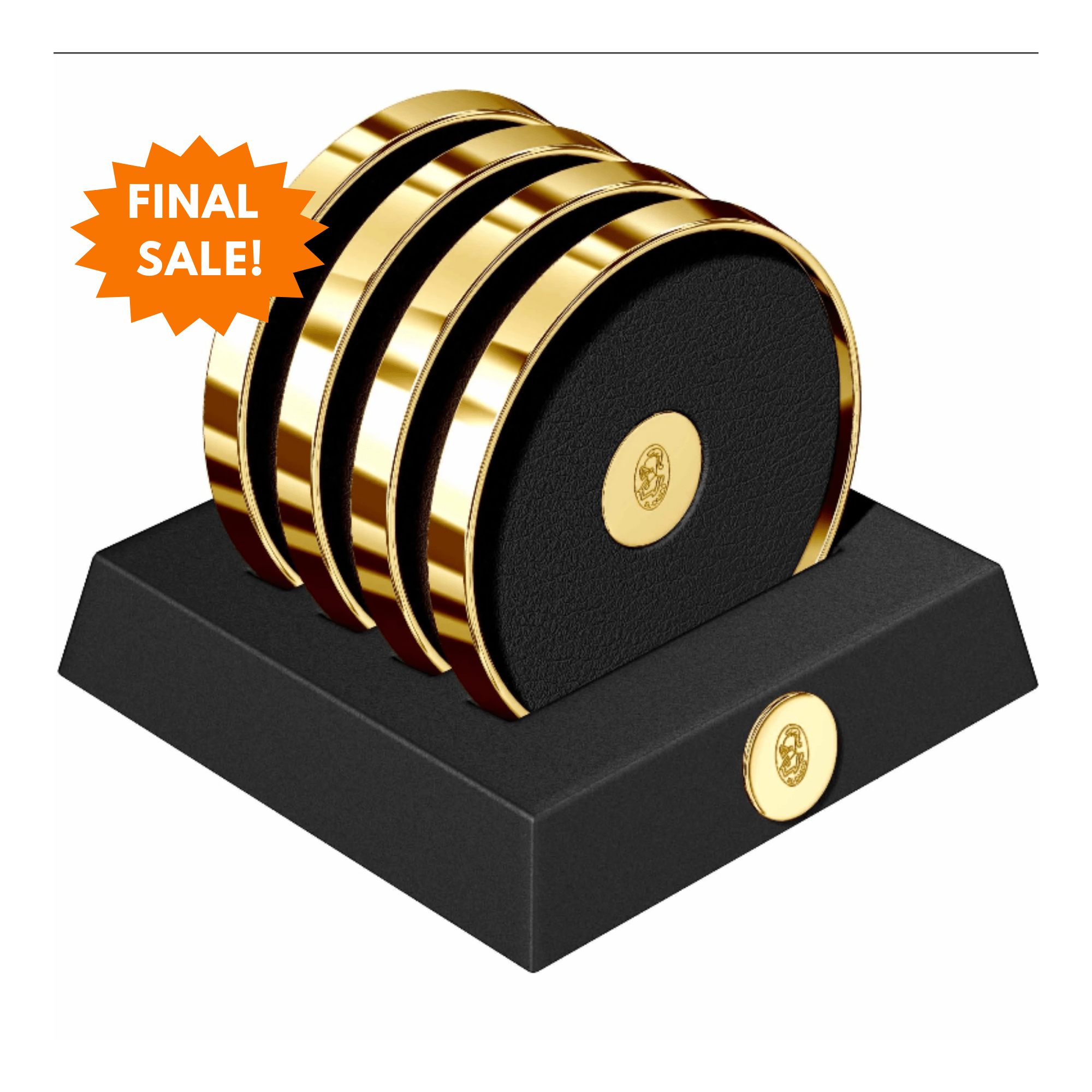 El Casco 23 Kt Gold Plated Coaster Set