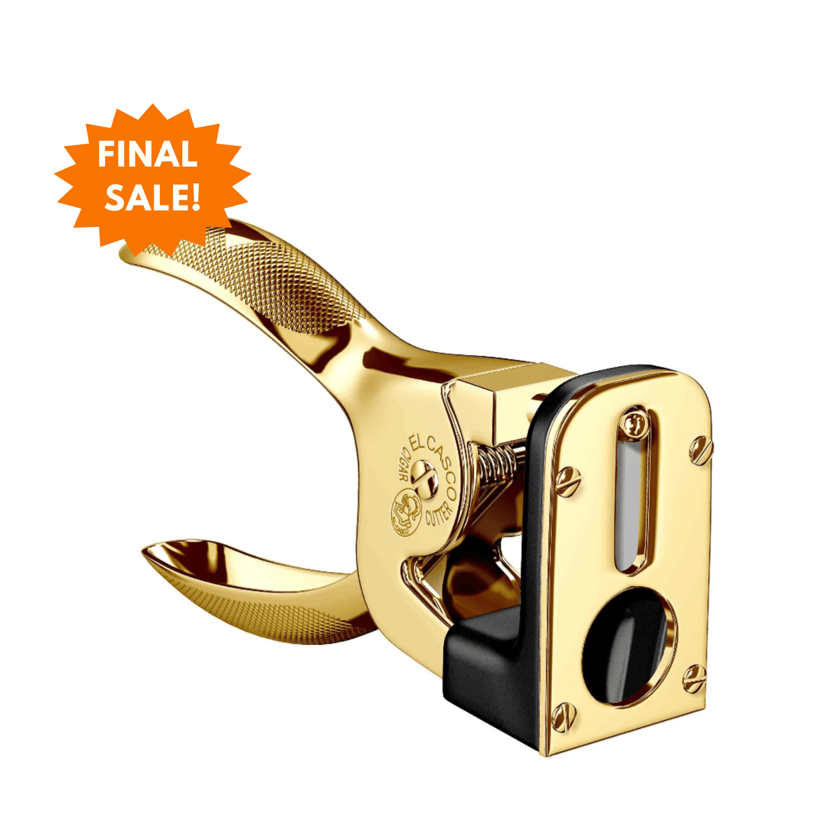 El Casco 23 Kt Gold Plated and Black Cigar Cutter