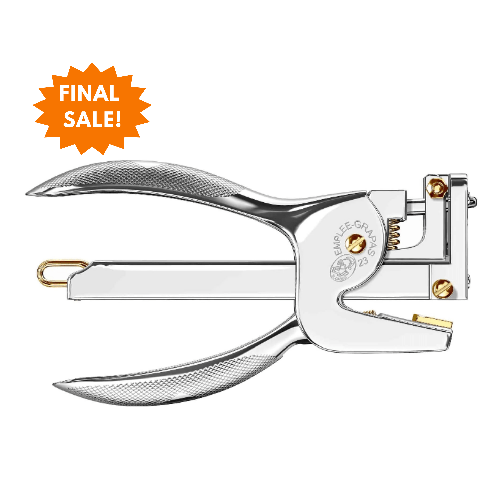 El Casco 23 Kt Gold and Chrome Plated Plier Stapler